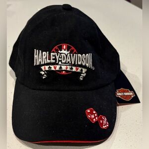 NEW Las Vegas styled Harley-Davidson Black Hat with Red Dice Accent